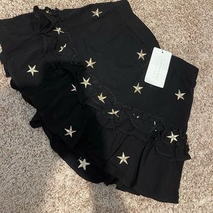 American Threads Black Skirt with Gold Star Accents